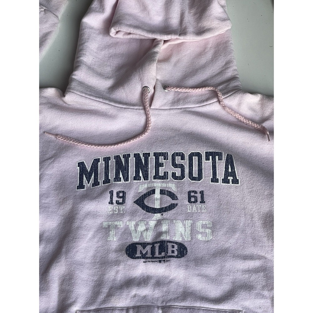 Minnesota Twins MLB Hoodie 2011 Pink Women's Medium Baseball‎ Graphic Pullover